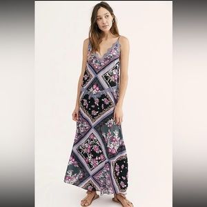 Free People Stevie Floral Maxi Slip Dress Lace Trim Boho XS Long Imtimately